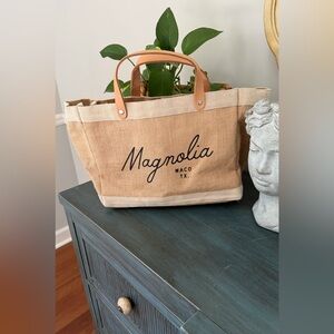 Magnolia Apolis Global Citizen  like new market tote with leather handles.
